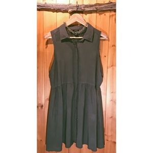Dark green button down sleeveless dress - Rue 21